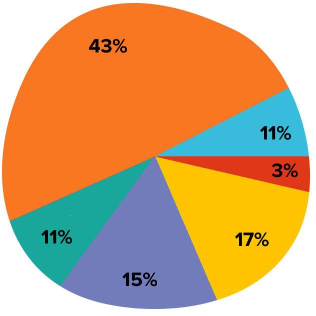 pie graph showing stakeholder funding breakdown of The Song Room